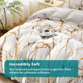 2000TC Microfibre Zipper Quilt Cover Set - 3 Piece, Marble Gleam, Double