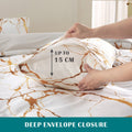 2000TC Microfibre Zipper Quilt Cover Set - 3 Piece, Marble Gleam, Double