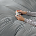 2000TC Microfibre Zipper Quilt Cover Set - 3 Piece, Grey, Double