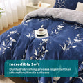 2000TC Microfibre Zipper Quilt Cover Set - 3 Piece, Navy Floral, Double
