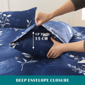 2000TC Microfibre Zipper Quilt Cover Set - 3 Piece, Navy Floral, Double