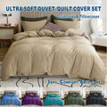 2000TC Microfibre Zipper Quilt Cover Set - 3 Piece, Camel Beige, Double