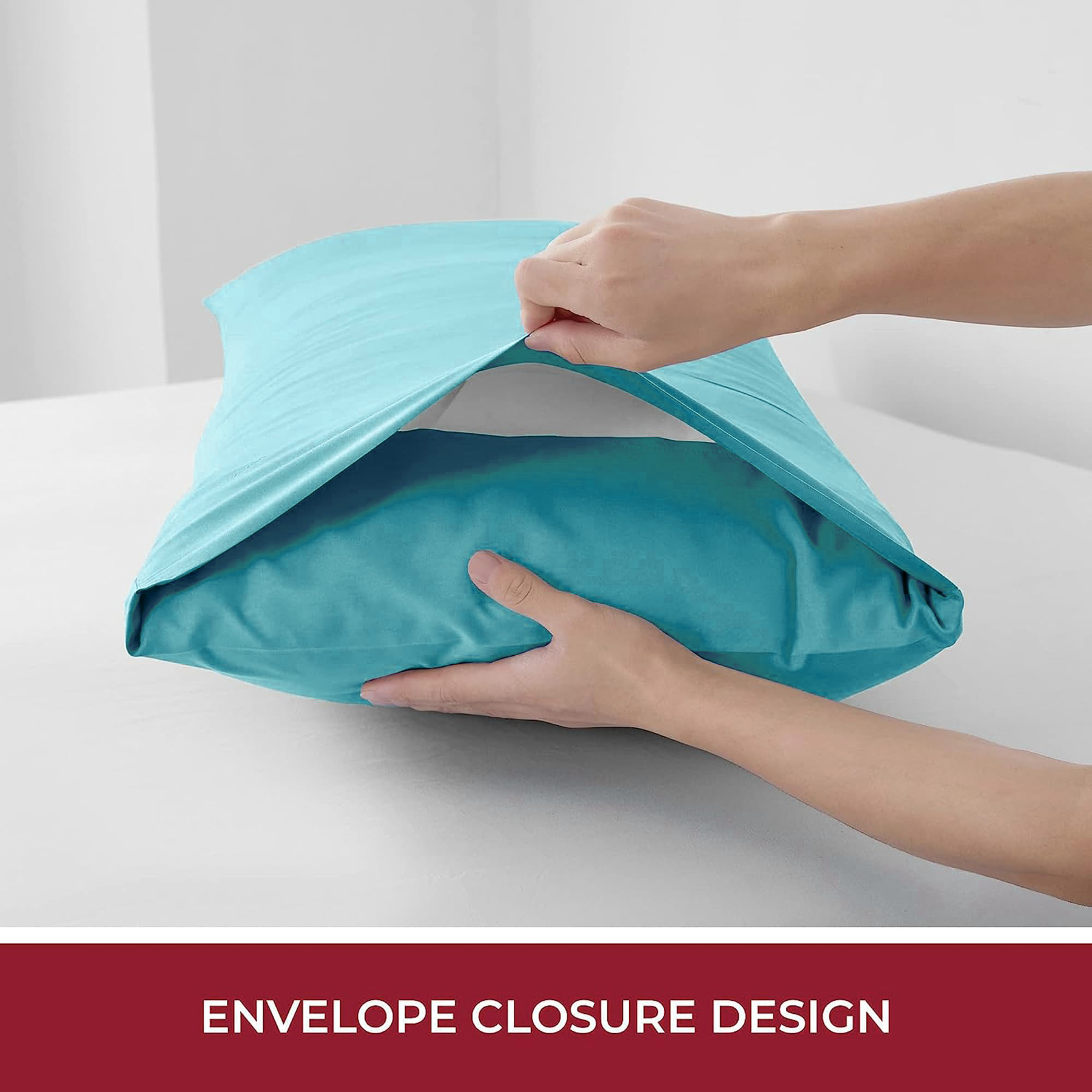 3 Piece 2000TC Microfibre 40cm Deep Pocket Fitted Sheet Set with Pillowcases - Ice Blue Double