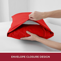 3 Piece 2000TC Microfibre 40cm Deep Pocket Fitted Sheet Set with Pillowcases - Red Double