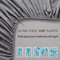 3 Piece 2000TC Microfibre 40cm Deep Pocket Fitted Sheet Set with Pillowcases - Grey Double