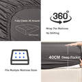 3 Piece 2000TC Microfibre 40cm Deep Pocket Fitted Sheet Set with Pillowcases - Dark Gray Double