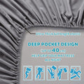 2000TC Microfibre Deep Pocket Bed Sheet Set - 4 Piece, Grey, Double