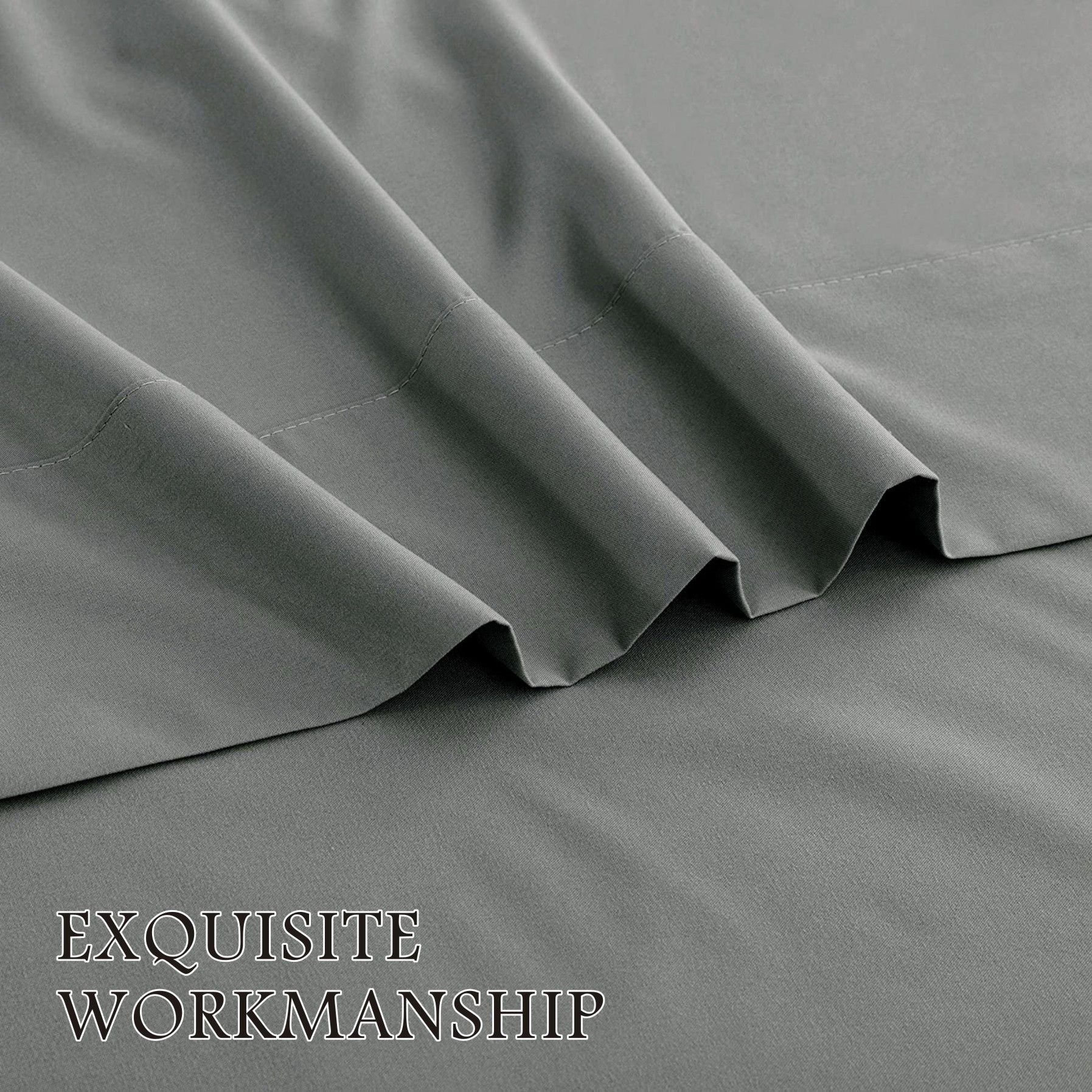2000TC Microfibre Deep Pocket Bed Sheet Set - 4 Piece, Grey, Double