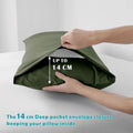 2000TC Microfibre Deep Pocket Bed Sheet Set - 4 Piece, Olive Green, Double