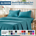 Premium 2000TC Microfibre Deep Pocket Bed Sheet Set - 4 Piece, Biscay Blue, Double