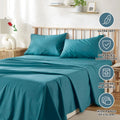 Premium 2000TC Microfibre Deep Pocket Bed Sheet Set - 4 Piece, Biscay Blue, Double