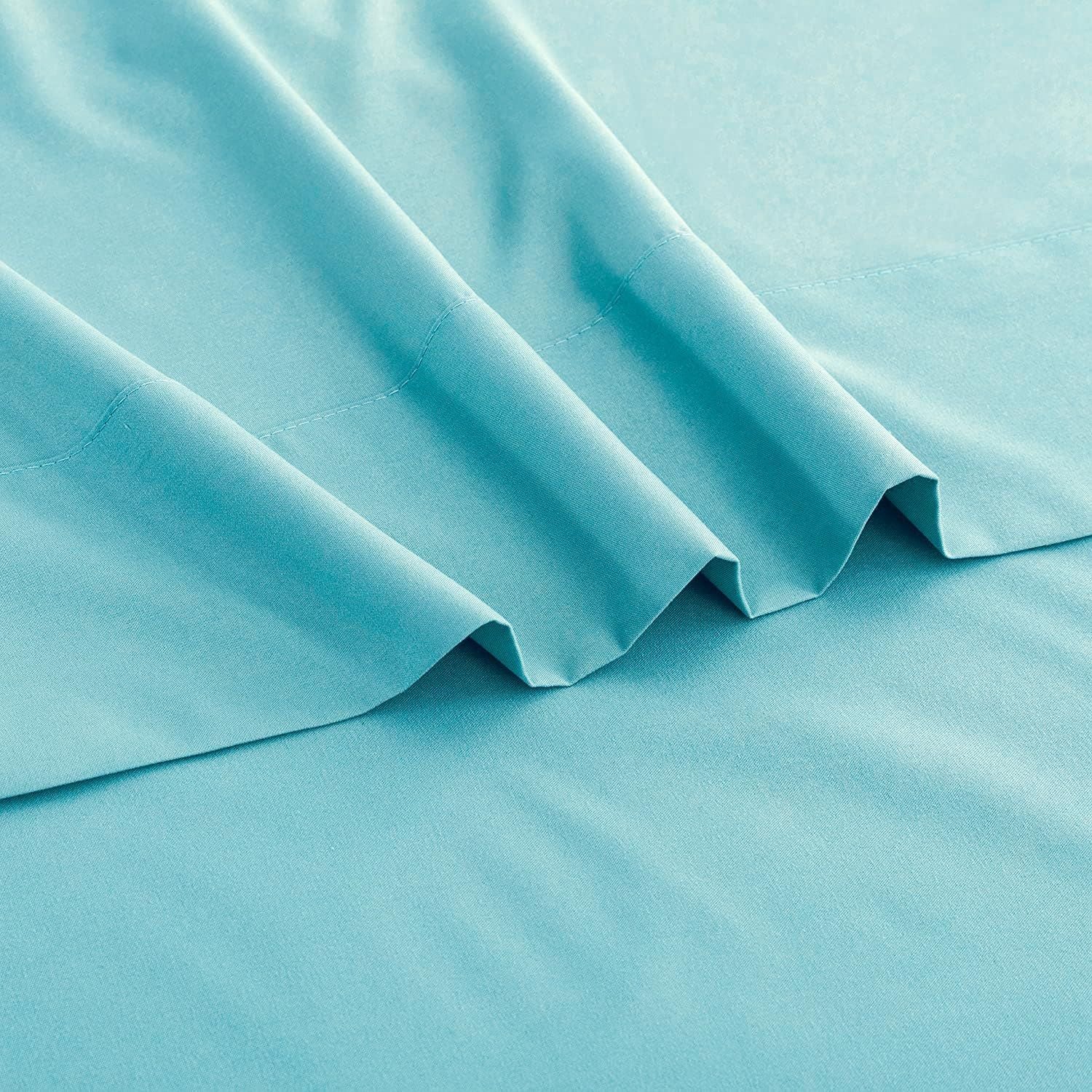 Elegant Comfort 1 Piece Ice Blue 2000 Thread Count Microfiber Flat Sheet - Double