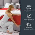 Hotel Quality 1 Piece Red Microfiber 40cm Deep Pocket Fitted Sheet - Double