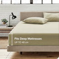 Hotel Quality 1 Piece Cream White Microfiber 40cm Deep Pocket Fitted Sheet - Double