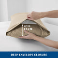 2000TC Microfibre Zipper Quilt Cover Set - 3 Piece, Camel Beige, King