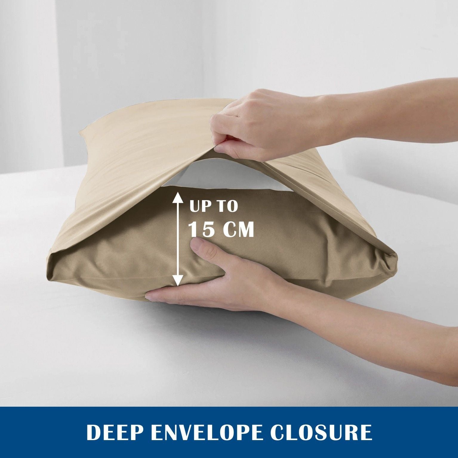 2000TC Microfibre Zipper Quilt Cover Set - 3 Piece, Camel Beige, King