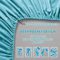3 Piece 2000TC Microfibre 40cm Deep Pocket Fitted Sheet Set with Pillowcases - Ice Blue King