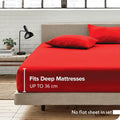 3 Piece 2000TC Microfibre 40cm Deep Pocket Fitted Sheet Set with Pillowcases - Red King