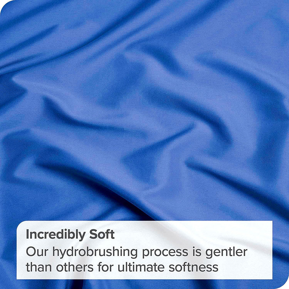 3 Piece 2000TC Microfibre 40cm Deep Pocket Fitted Sheet Set with Pillowcases - Royal Blue King