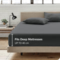 3 Piece 2000TC Microfibre 40cm Deep Pocket Fitted Sheet Set with Pillowcases - Dark Gray King