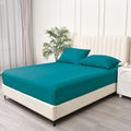 3 Piece 2000TC Microfibre 40cm Deep Pocket Fitted Sheet Set with Pillowcases - Biscay Blue King