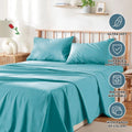 2000TC Microfibre Deep Pocket Bed Sheet Set - 4 Piece, Ice Blue, King