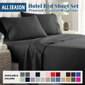 2000TC Microfibre Deep Pocket Bed Sheet Set - 4 Piece, Black, King