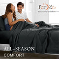 2000TC Microfibre Deep Pocket Bed Sheet Set - 4 Piece, Black, King