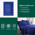 2000TC Microfibre Deep Pocket Bed Sheet Set - 4 Piece, Royal Blue, King