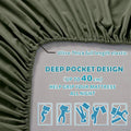 2000TC Microfibre Deep Pocket Bed Sheet Set - 4 Piece, Olive Green, King