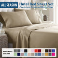 2000TC Microfibre Deep Pocket Bed Sheet Set - 4 Piece, Cream White, King