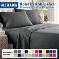 2000TC Microfibre Deep Pocket Bed Sheet Set - 4 Piece, Dark Gray, King