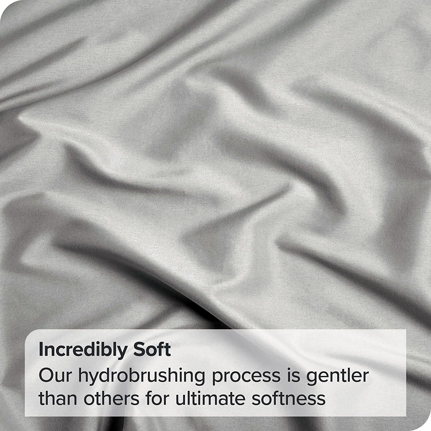 2000TC Microfibre Deep Pocket Bed Sheet Set - 4 Piece, Silver Gray, King