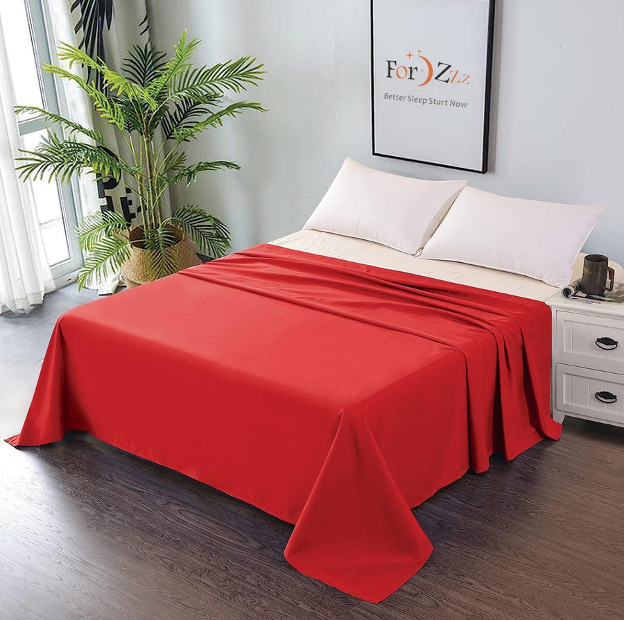 Elegant Comfort 1 Piece Red 2000 Thread Count Microfiber Flat Sheet - King