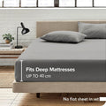 Hotel Quality 1 Piece Grey Microfiber 40cm Deep Pocket Fitted Sheet - King