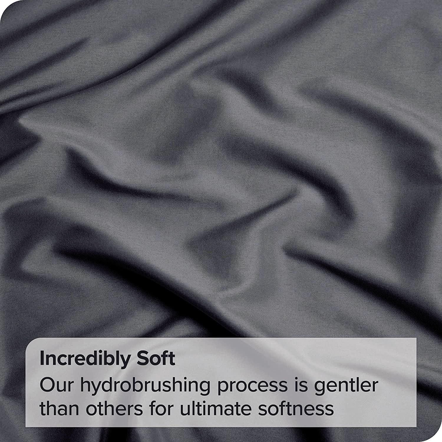 Hotel Quality 1 Piece Dark Gray Microfiber 40cm Deep Pocket Fitted Sheet - King