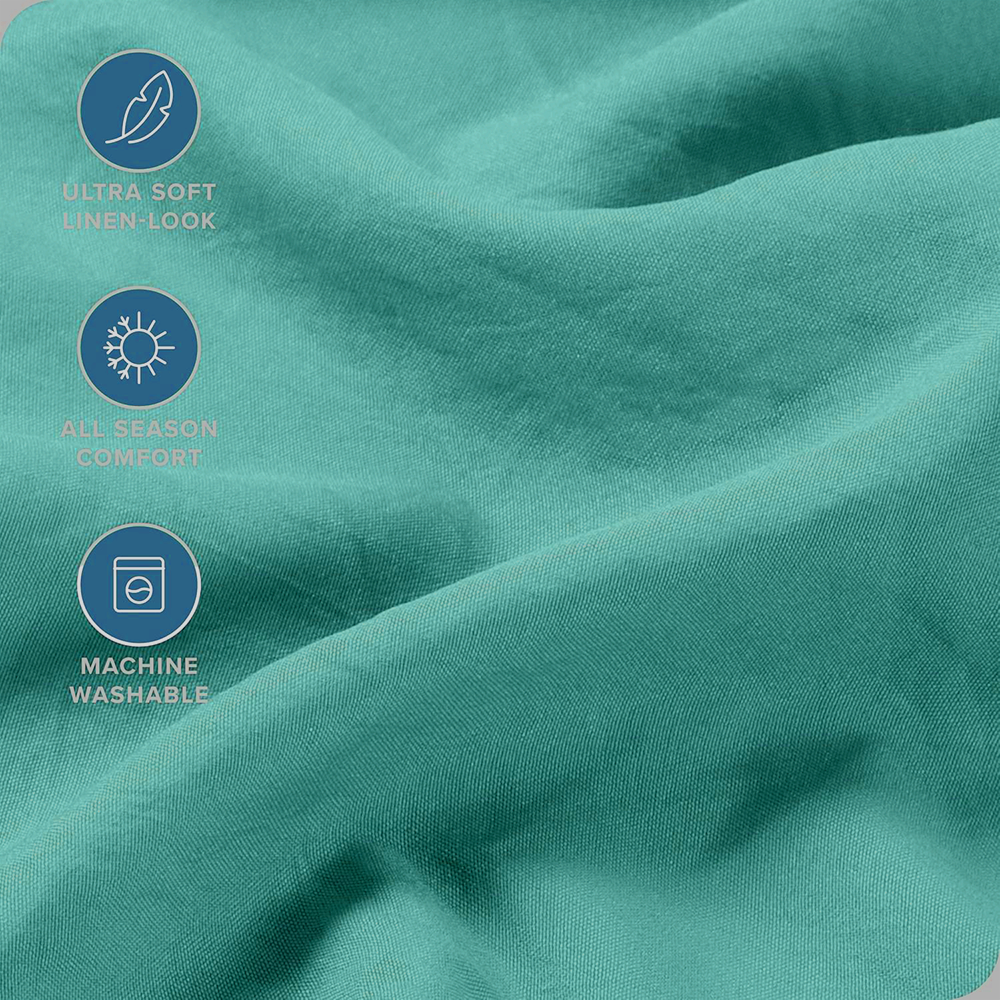 Hotel Quality 1 Piece Biscay Blue Microfiber 40cm Deep Pocket Fitted Sheet - King