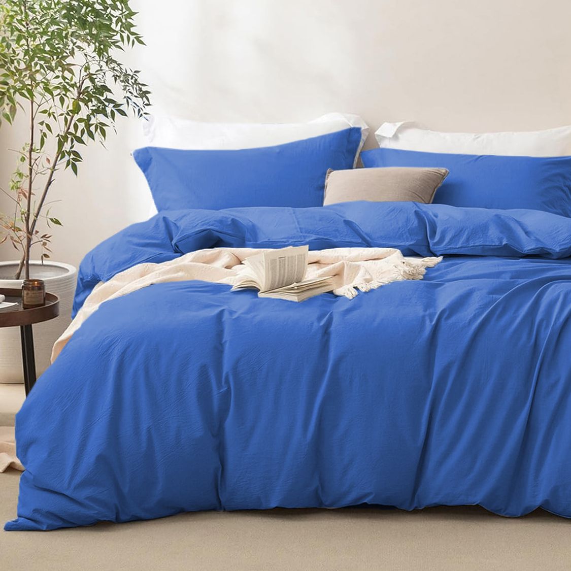 2000TC Microfibre Zipper Quilt Cover Set - 2 Piece, Royal Blue, King Single