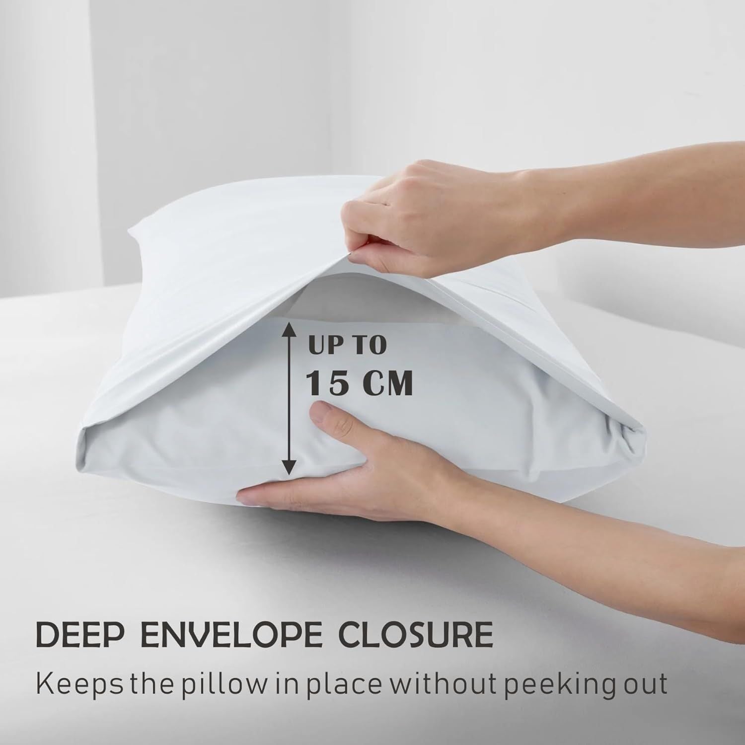 2 Piece 2000TC Microfibre 40cm Deep Pocket Fitted Sheet Set with Pillowcase - White King Single