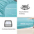 2 Piece 2000TC Microfibre 40cm Deep Pocket Fitted Sheet Set with Pillowcase - Ice Blue King Single