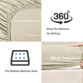 2 Piece 2000TC Microfibre 40cm Deep Pocket Fitted Sheet Set with Pillowcase - Cream White King Single