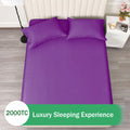 2 Piece 2000TC Microfibre 40cm Deep Pocket Fitted Sheet Set with Pillowcase - Purple King Single
