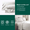 2000TC Microfibre Deep Pocket Bed Sheet Set - 3 Piece, Raw White, King Single