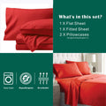 2000TC Microfibre Deep Pocket Bed Sheet Set - 3 Piece, Red, King Single