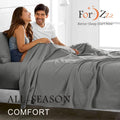 2000TC Microfibre Deep Pocket Bed Sheet Set - 3 Piece, Grey, King Single