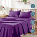 2000TC Microfibre Deep Pocket Bed Sheet Set - 3 Piece, Purple, King Single