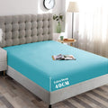 Hotel Quality 1 Piece Ice Blue Microfiber 40cm Deep Pocket Fitted Sheet - King Single