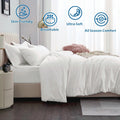 2000TC Microfibre Zipper Quilt Cover Set - 3 Piece, Raw White, Queen