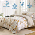 2000TC Microfibre Zipper Quilt Cover Set - 3 Piece, Marble Gleam, Queen