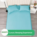 3 Piece 2000TC Microfibre 40cm Deep Pocket Fitted Sheet Set with Pillowcases - Ice Blue Queen